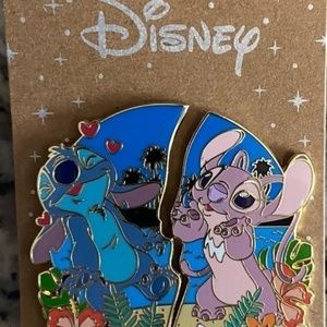 Disney Box Lunch Stitch and Angel Pin Set
